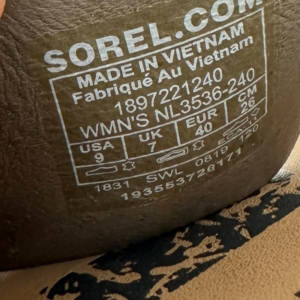 Sorel Ella Sandals Open Toe Metallic Leather Comfortable Taupe Brown Size 9 - Picture 7 of 7